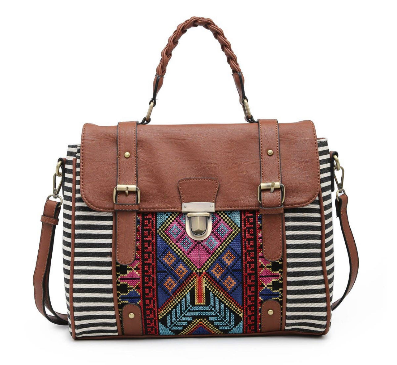 Aztec Embroidered Hobo Bag